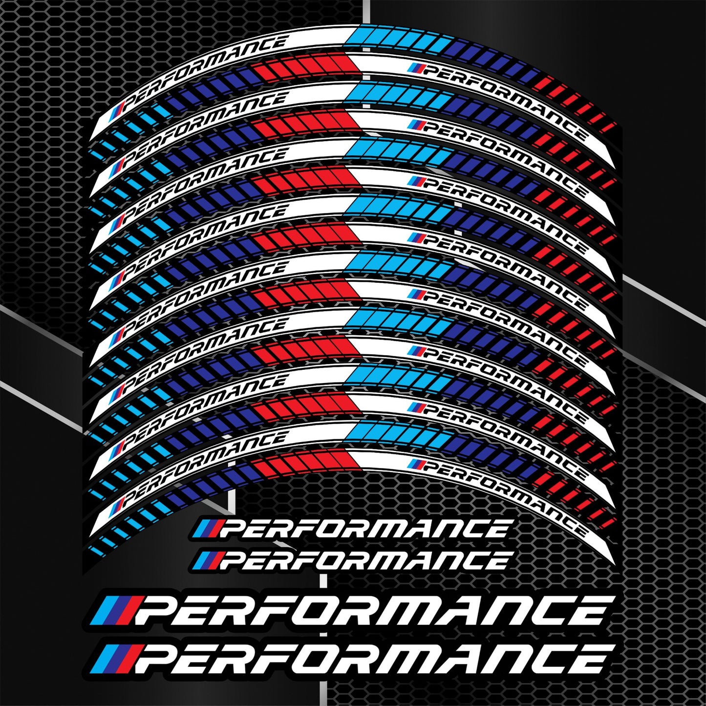 BMW motorcycle wheel stripe stickers Rim decals M Sport Performance Motorrad