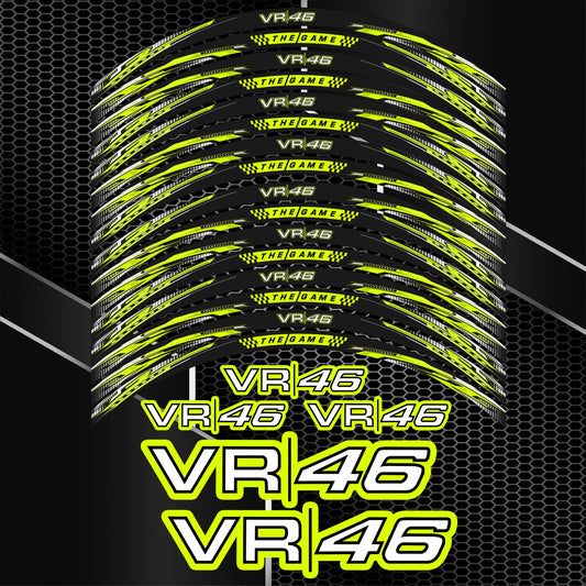 VR46 Valentino Rossi Universal Motorcycle Wheel Decals – Rim Stickers