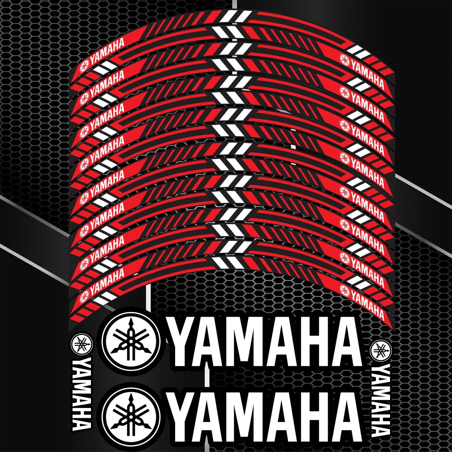 Yamaha YZF R-Series & MT Wheel Decals | Rim Stripes Stickers for Motorcycles