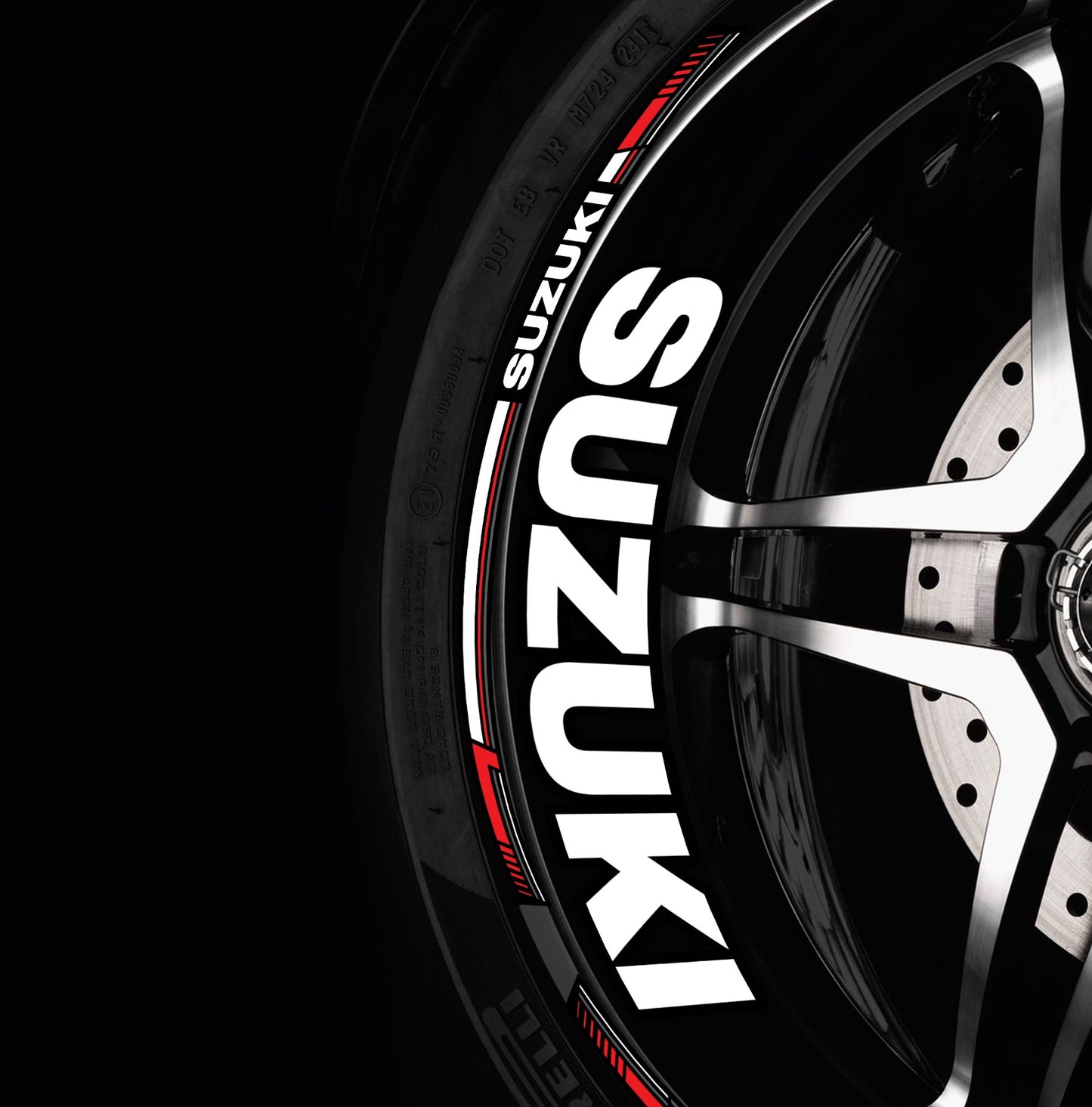 Suzuki GSX-R 1000R Wheel Decals | Motorcycle Rim Stickers Stripes Gixxer