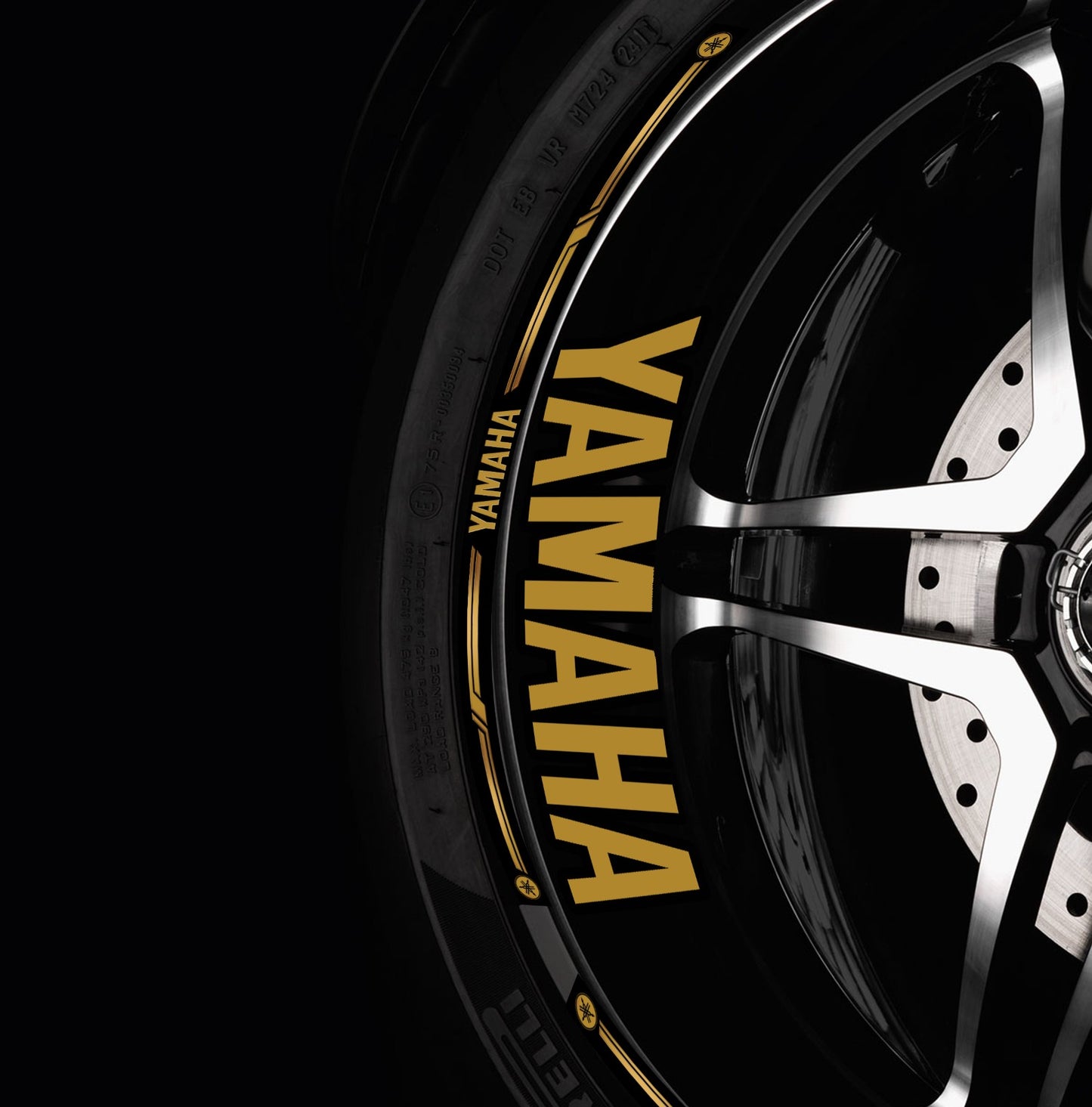 Yamaha Wheel Decals | Motorcycle Rim Stickers Stripes for YZF R1 R6 R7 MT VMAX