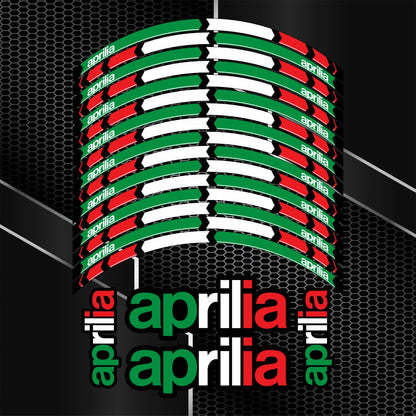 Aprilia Wheel Decals 20-Piece Italy Edition Rim Stickers for RSV4 & RS