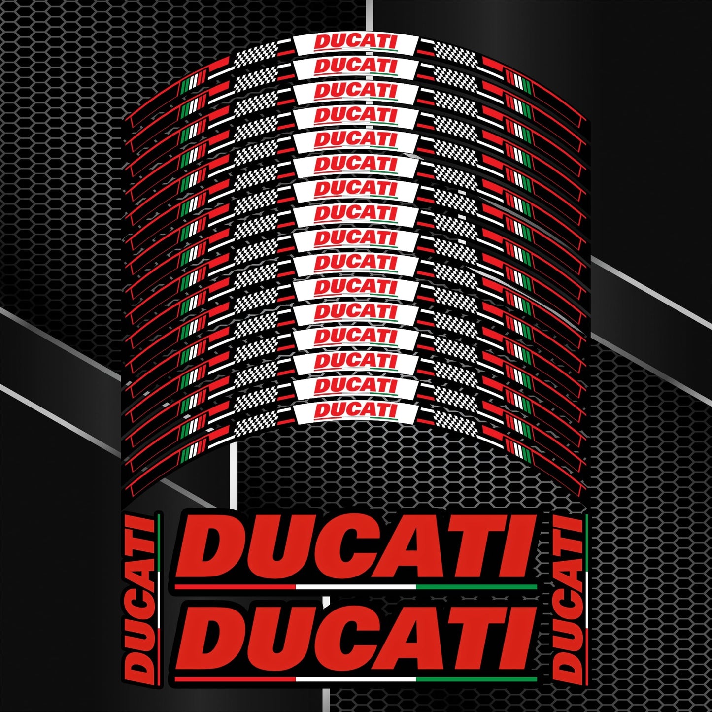 DUCATI motorcycle wheels decal rim stickers stripes for Panigale Diavel Monster