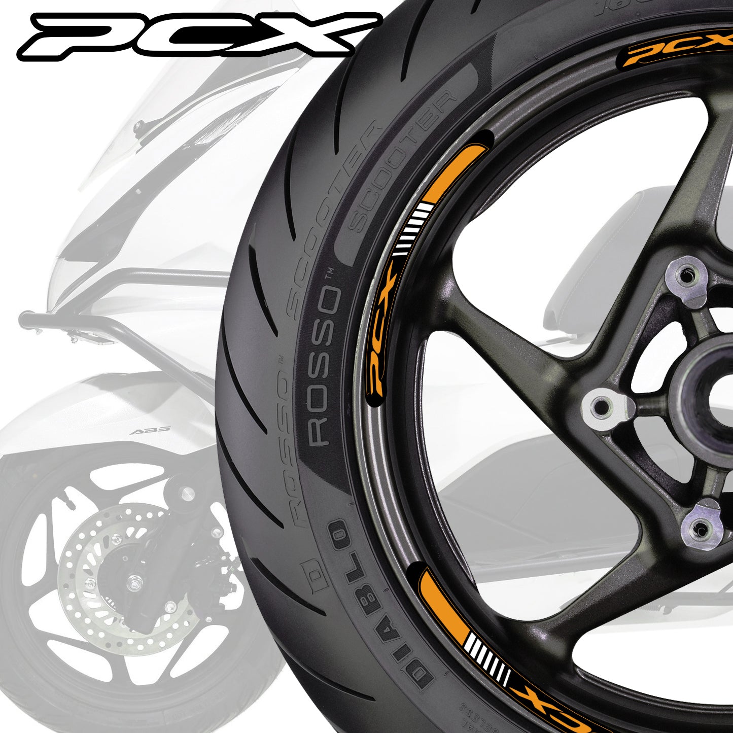 HONDA PCX Wheel Decals – Scooter & Motorcycle Rim Stripes Stickers (49cc 125cc 150cc 160cc)