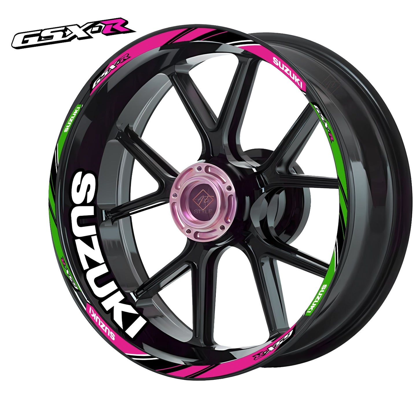 Suzuki GSX-R 1000R Wheel Decals | Motorcycle Rim Stickers Stripes Gixxer