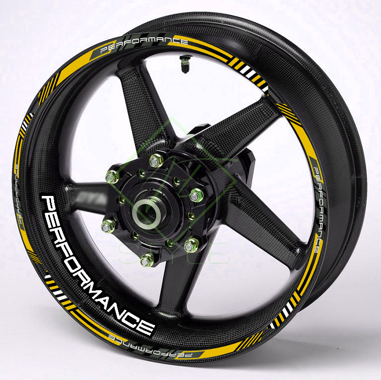 Performance Motorcycle Wheel Rim Stripe Stickers | For Honda, Yamaha, Suzuki, BMW, Triumph
