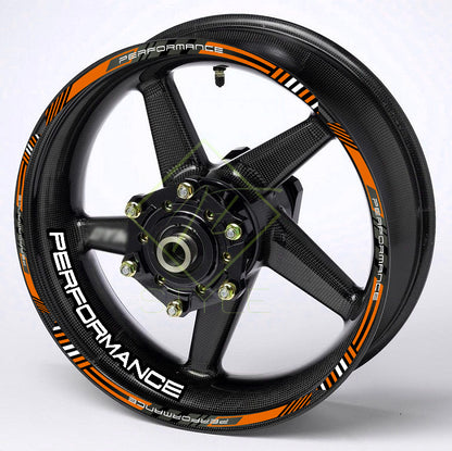 PERFORMANCE Motorcycle Wheel Rim Stickers – Universal Decals Set