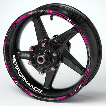 PERFORMANCE Motorcycle Wheel Rim Stickers – Universal Decals Set