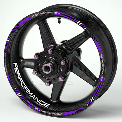 PERFORMANCE Motorcycle Wheel Rim Stickers – Universal Decals Set