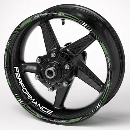 PERFORMANCE Motorcycle Wheel Rim Stickers – Universal Decals Set
