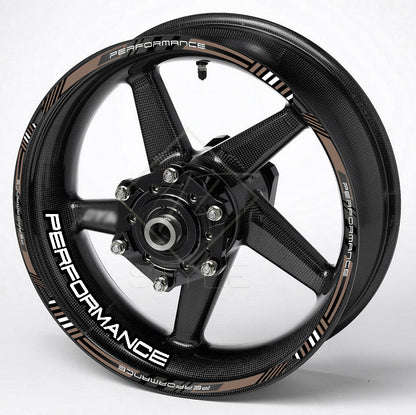 PERFORMANCE Motorcycle Wheel Rim Stickers – Universal Decals Set