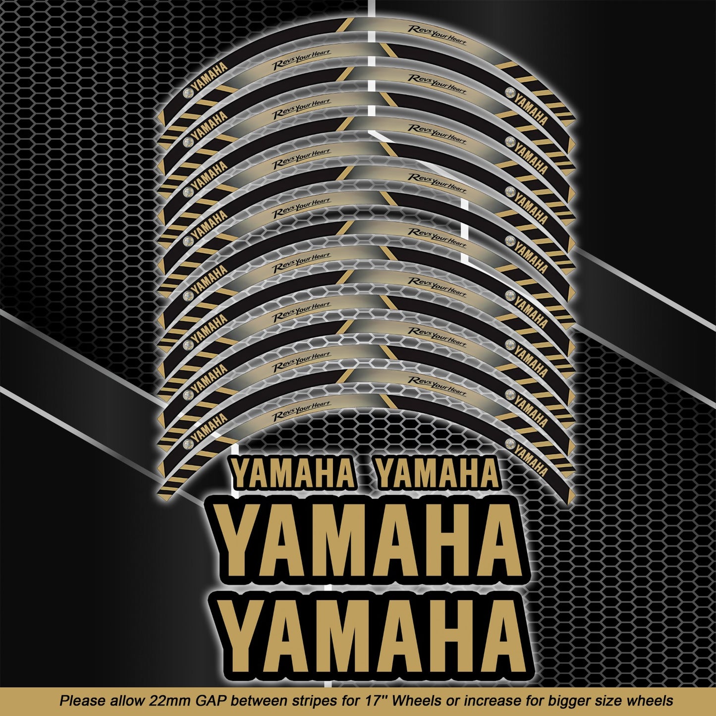 Motorcycle Rim Stickers – Yamaha YZF R1 R6 R7 MT VMAX Wheel Decals & Stripes