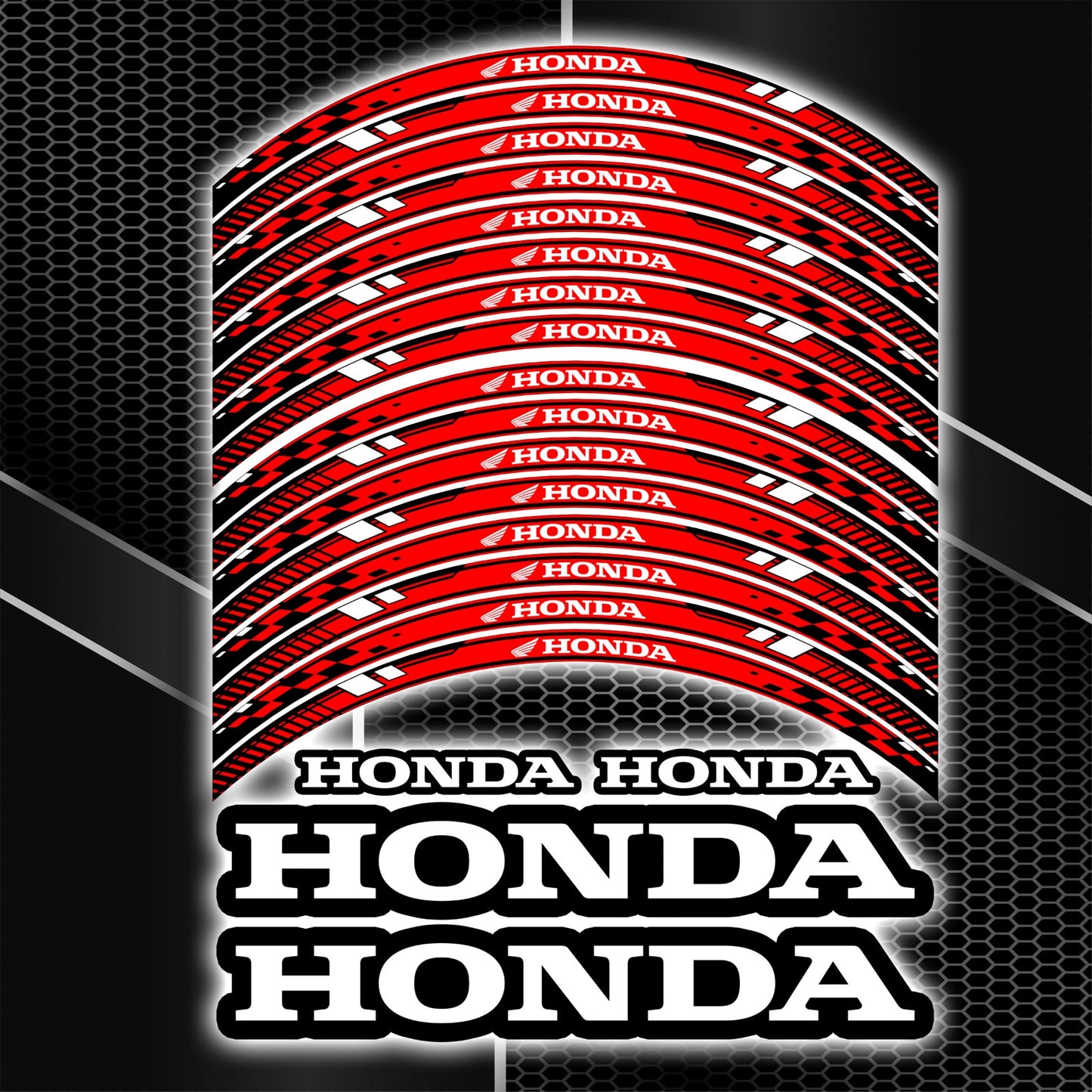 HONDA Motorcycle Scooter Wheel Decals Rim Decal Stickers CBR CB CRF NC VFR XADV