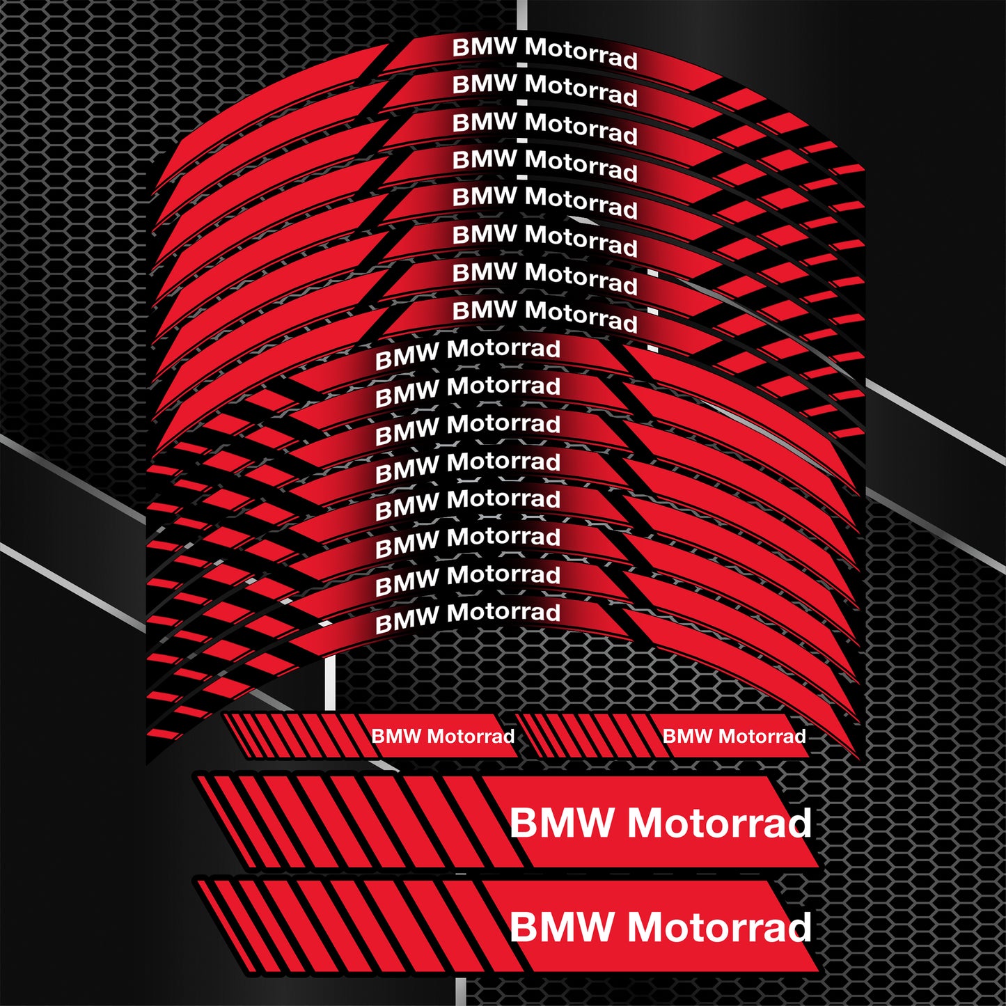 BMW R17 Wheel Rim Stickers – Motorcycle Decals & Stripes M Sport S/R/F/GS/RR/XR/RS/GT
