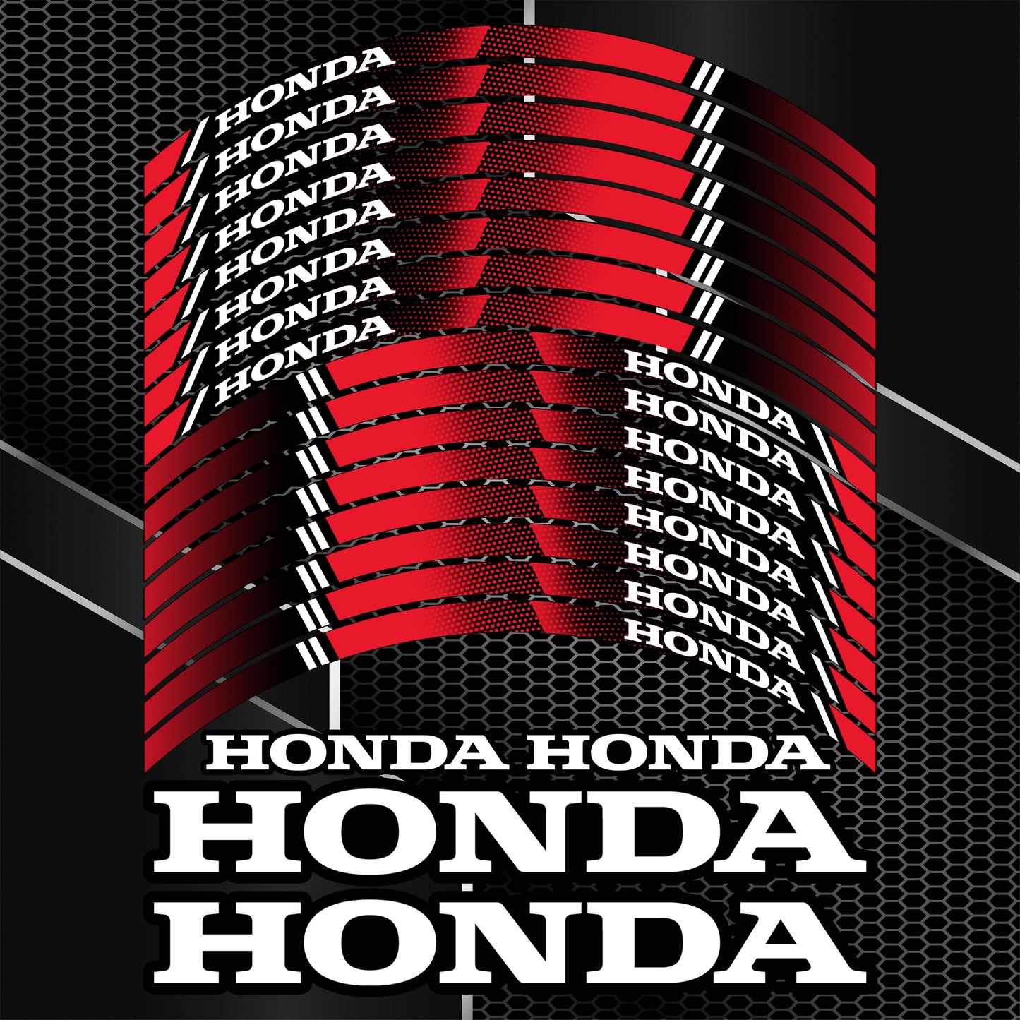 Honda CBR Wheel Decals | Motorcycle Rim Stickers HRC for Fireblade