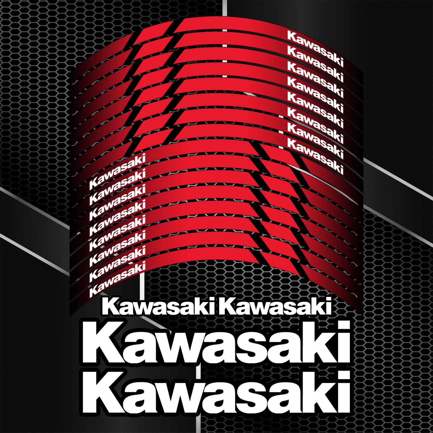 Kawasaki Ninja Wheel Decals | Rim Stickers for H2, H2R, ZX-6R 636, ZX-10R, 400