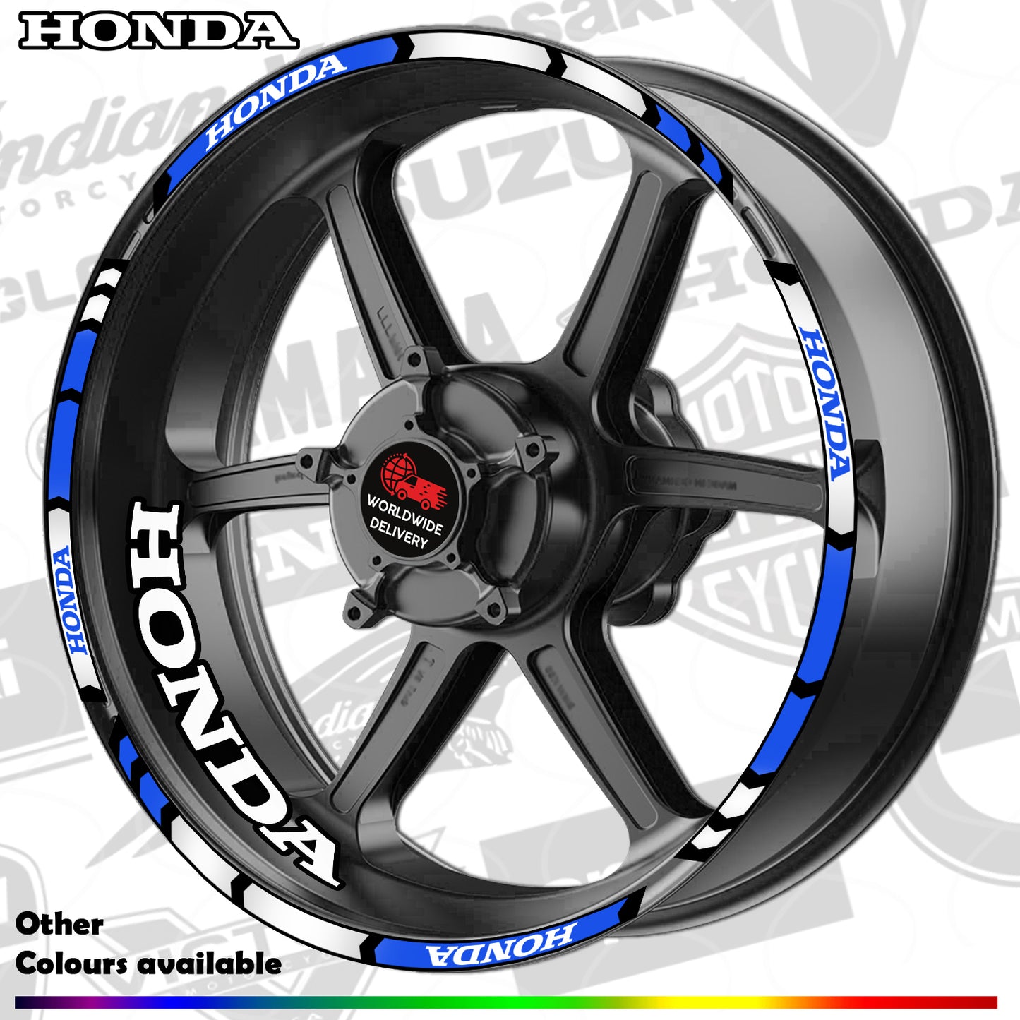 Motorcycle Rim Stickers – Honda CBR Fireblade Wheel Decals HRC Stripes