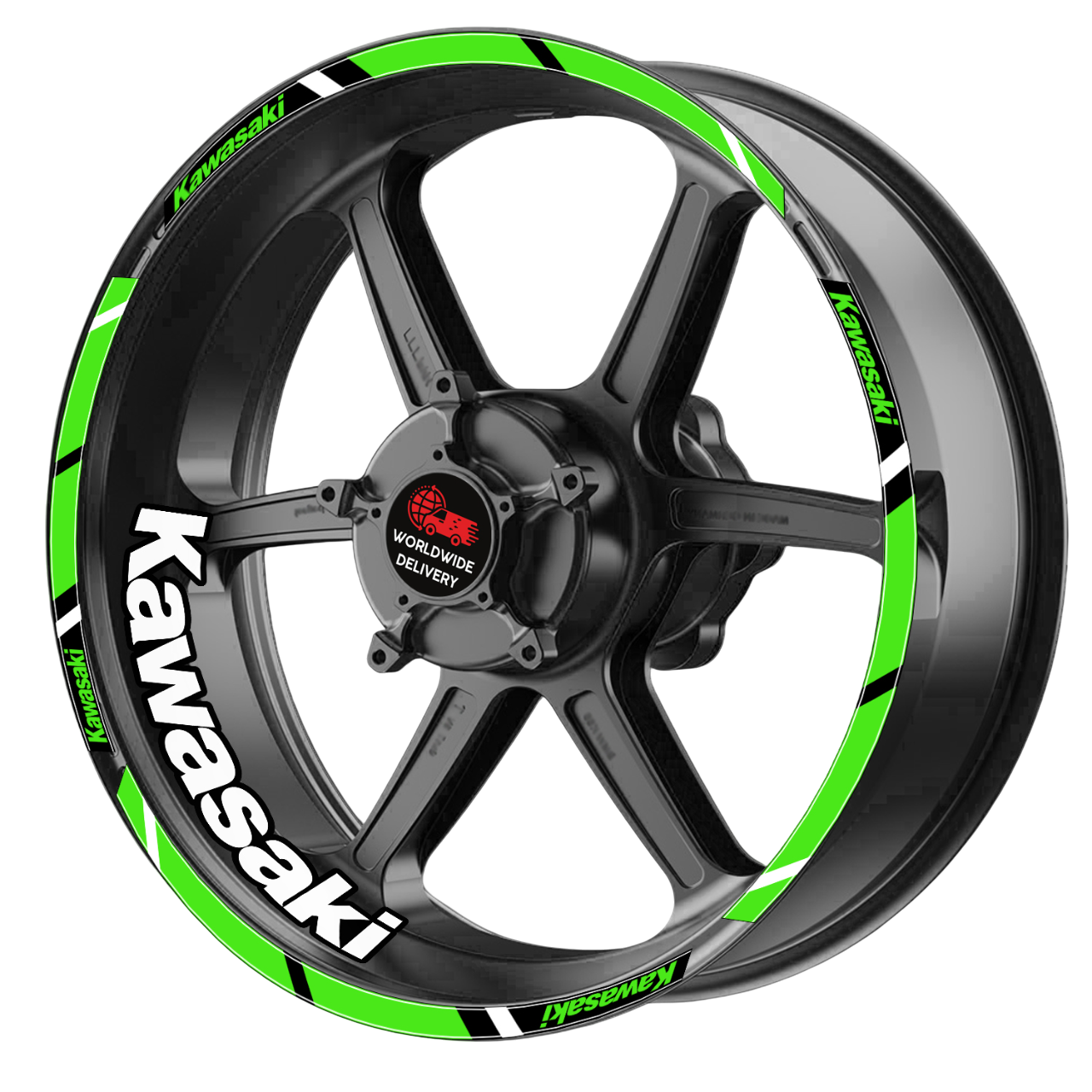 Motorcycle Rim Stickers – Kawasaki Ninja Wheel Decals for ZX-6R, ZX-10R, H2, H2R, 400