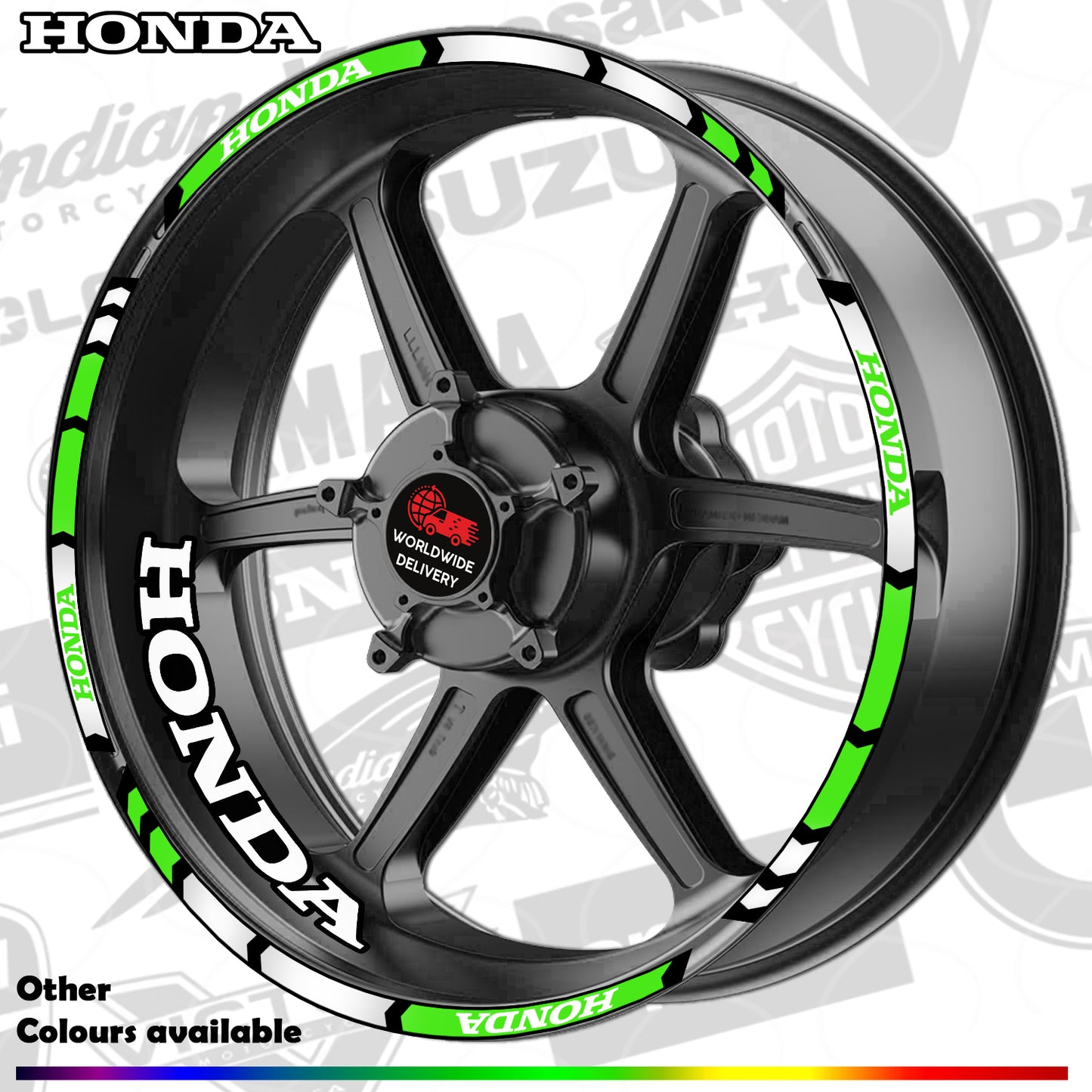 Motorcycle Rim Stickers – Honda CBR Fireblade Wheel Decals HRC Stripes