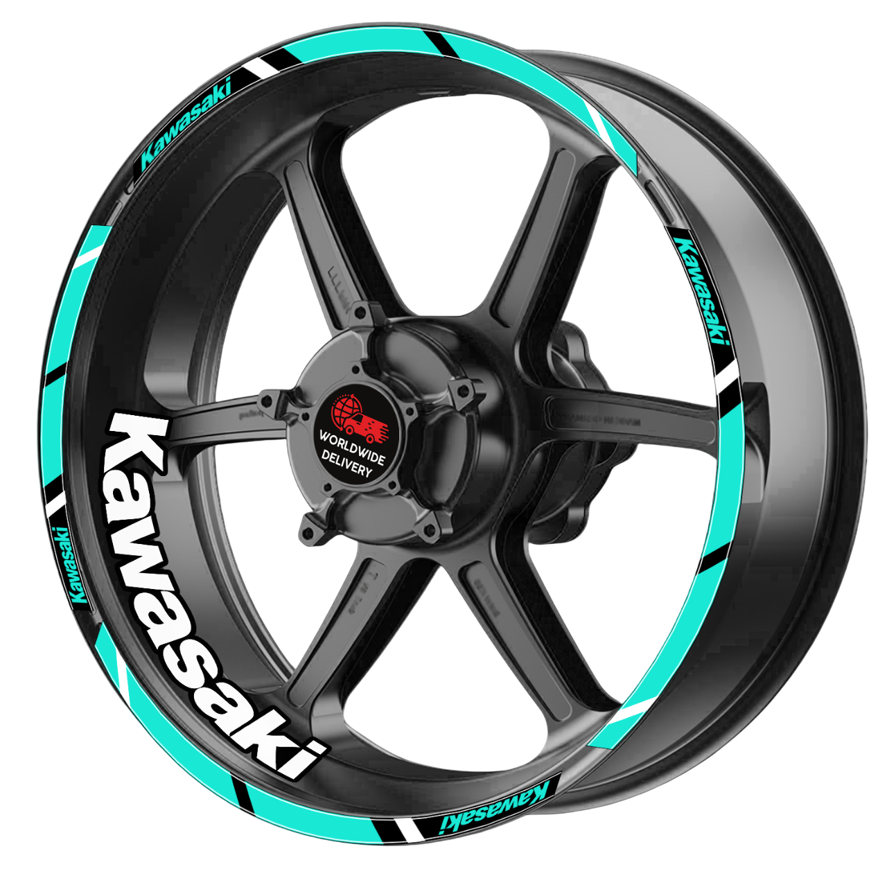 Motorcycle Rim Stickers – Kawasaki Ninja Wheel Decals for ZX-6R, ZX-10R, H2, H2R, 400