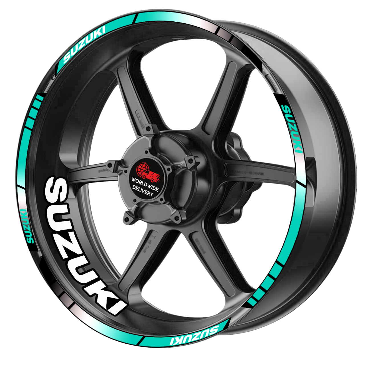 Suzuki GSX-8R Wheel Decals | Motorcycle Rim Stickers Stripes Blue