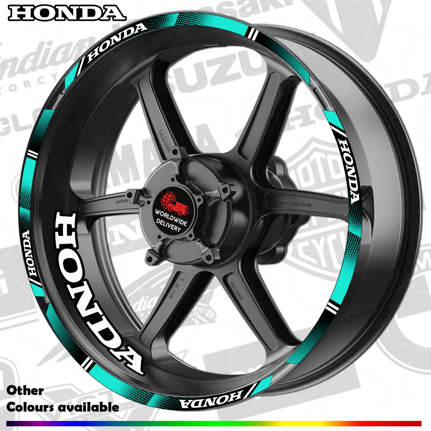 Honda CBR Wheel Decals | Motorcycle Rim Stickers HRC for Fireblade