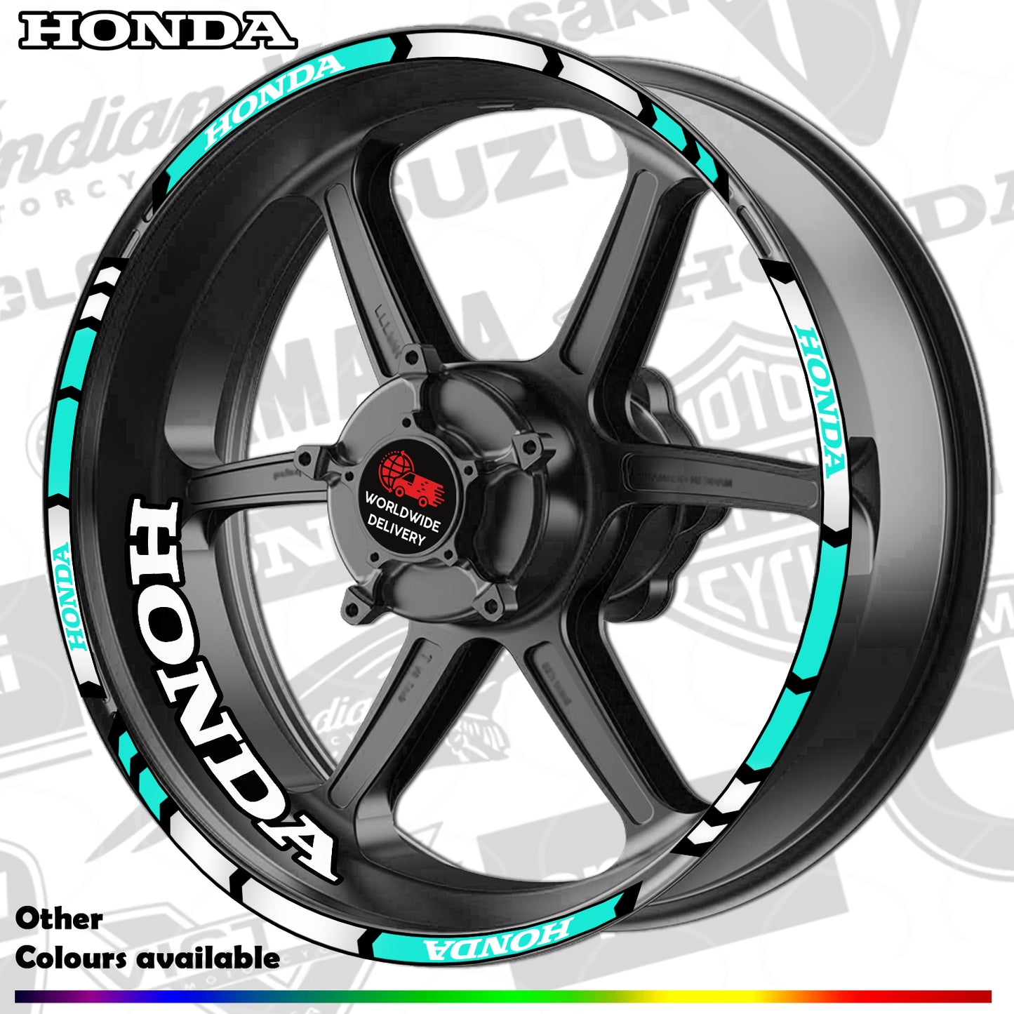 Motorcycle Rim Stickers – Honda CBR Fireblade Wheel Decals HRC Stripes