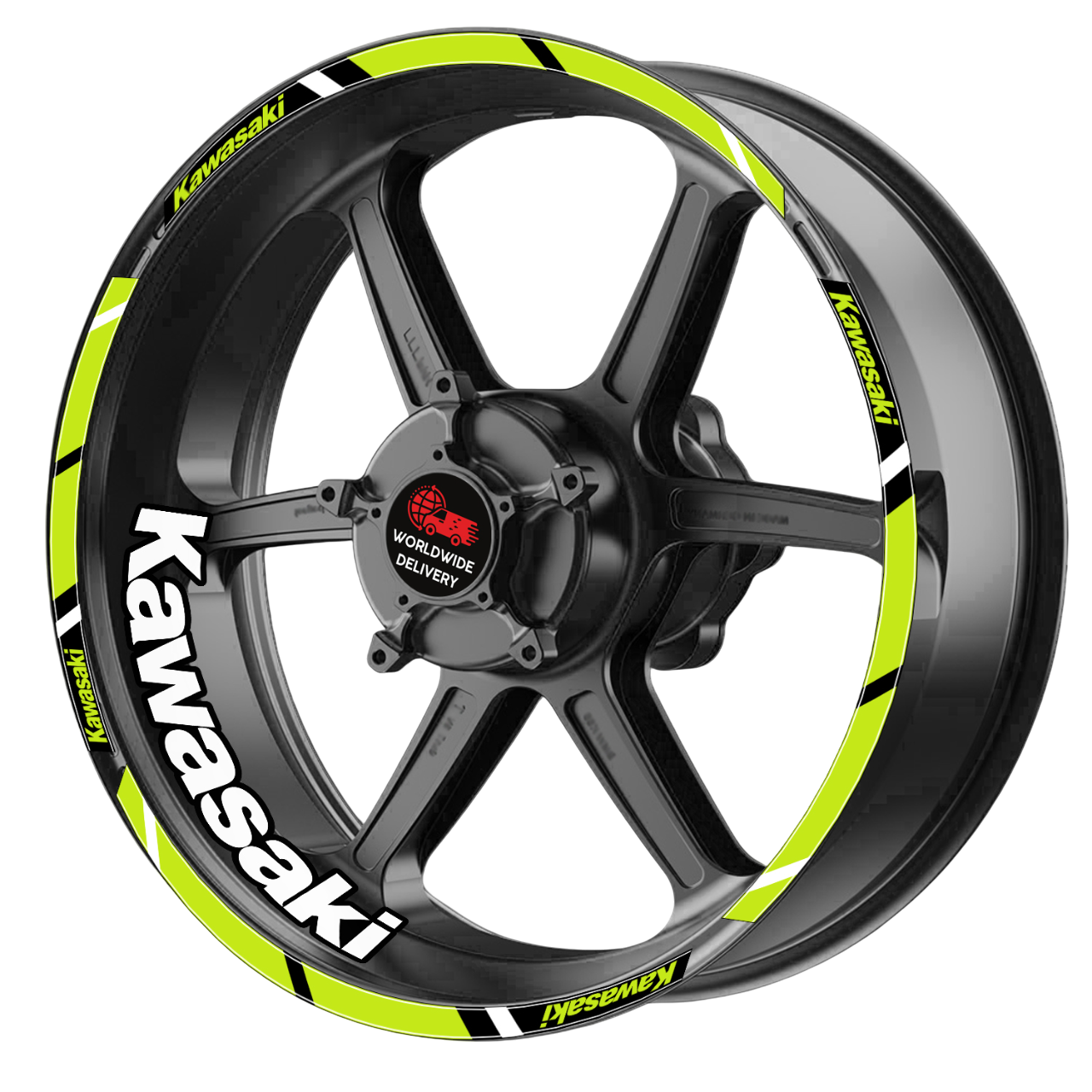 Motorcycle Rim Stickers – Kawasaki Ninja Wheel Decals for ZX-6R, ZX-10R, H2, H2R, 400