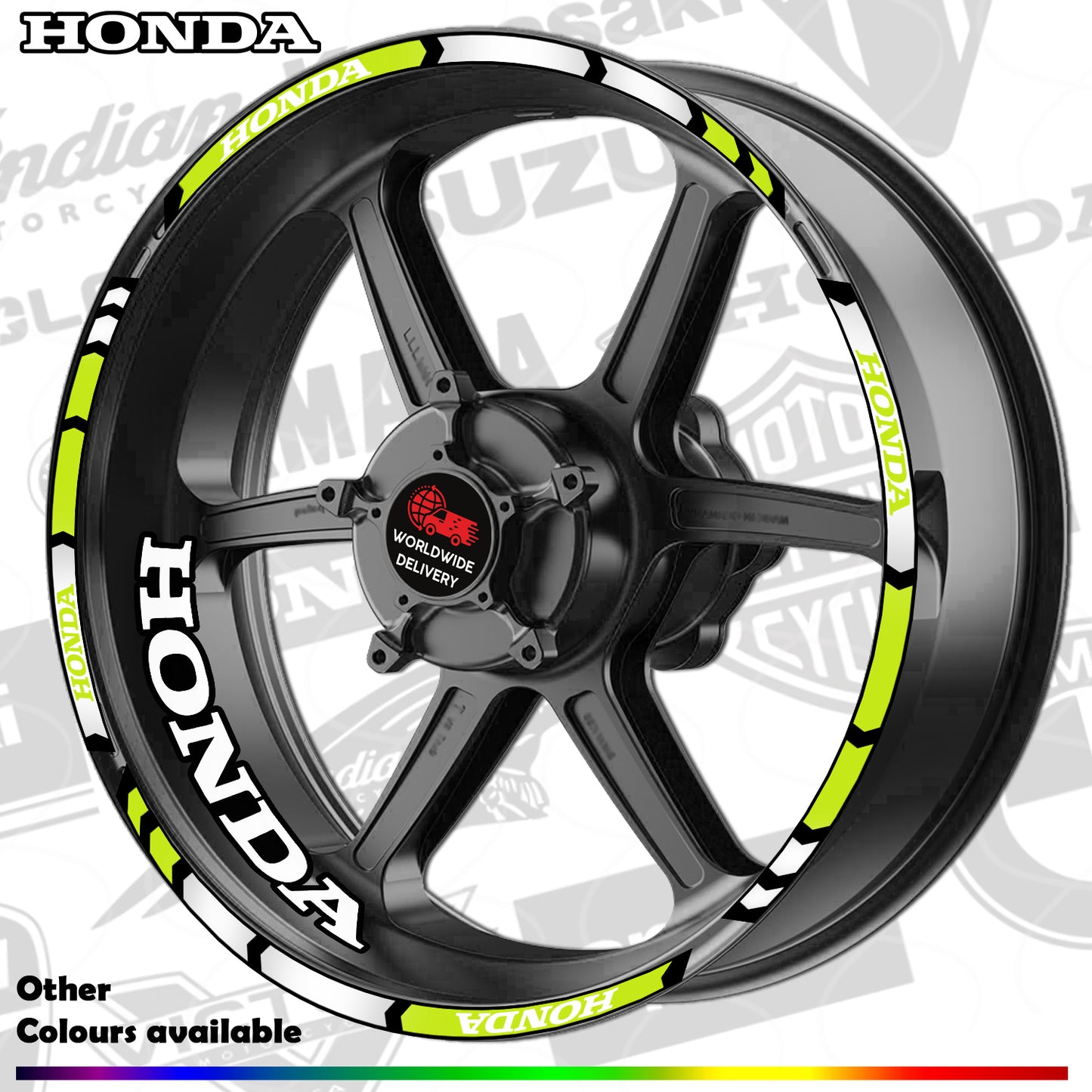 Motorcycle Rim Stickers – Honda CBR Fireblade Wheel Decals HRC Stripes
