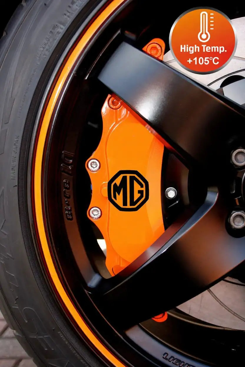 MG brake caliper stickers, red, 6 pcs., attached to the calipers