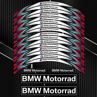 BMW Motorcycle Wheel Stripe Stickers – M Sport Performance Rim Decals