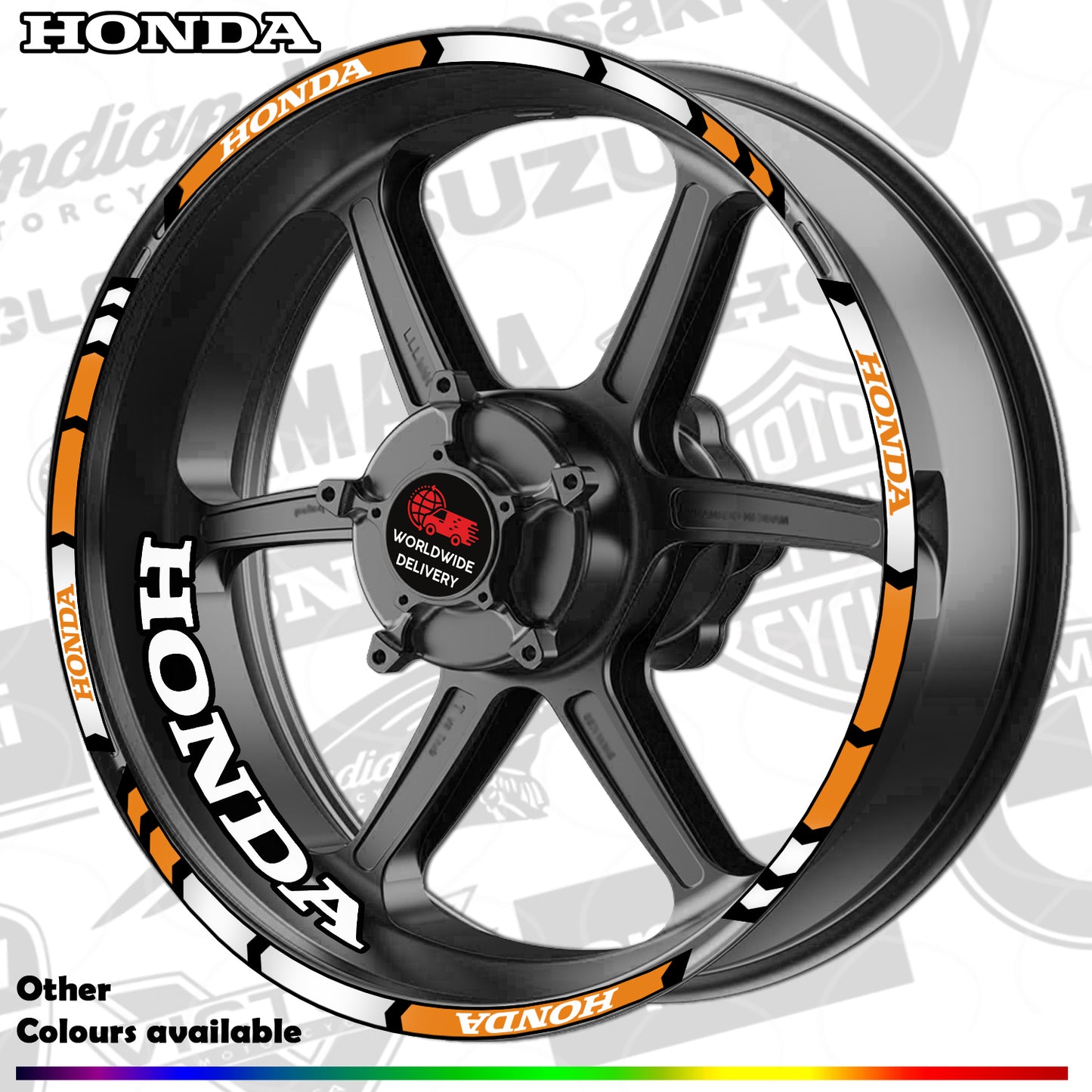 Motorcycle Rim Stickers – Honda CBR Fireblade Wheel Decals HRC Stripes
