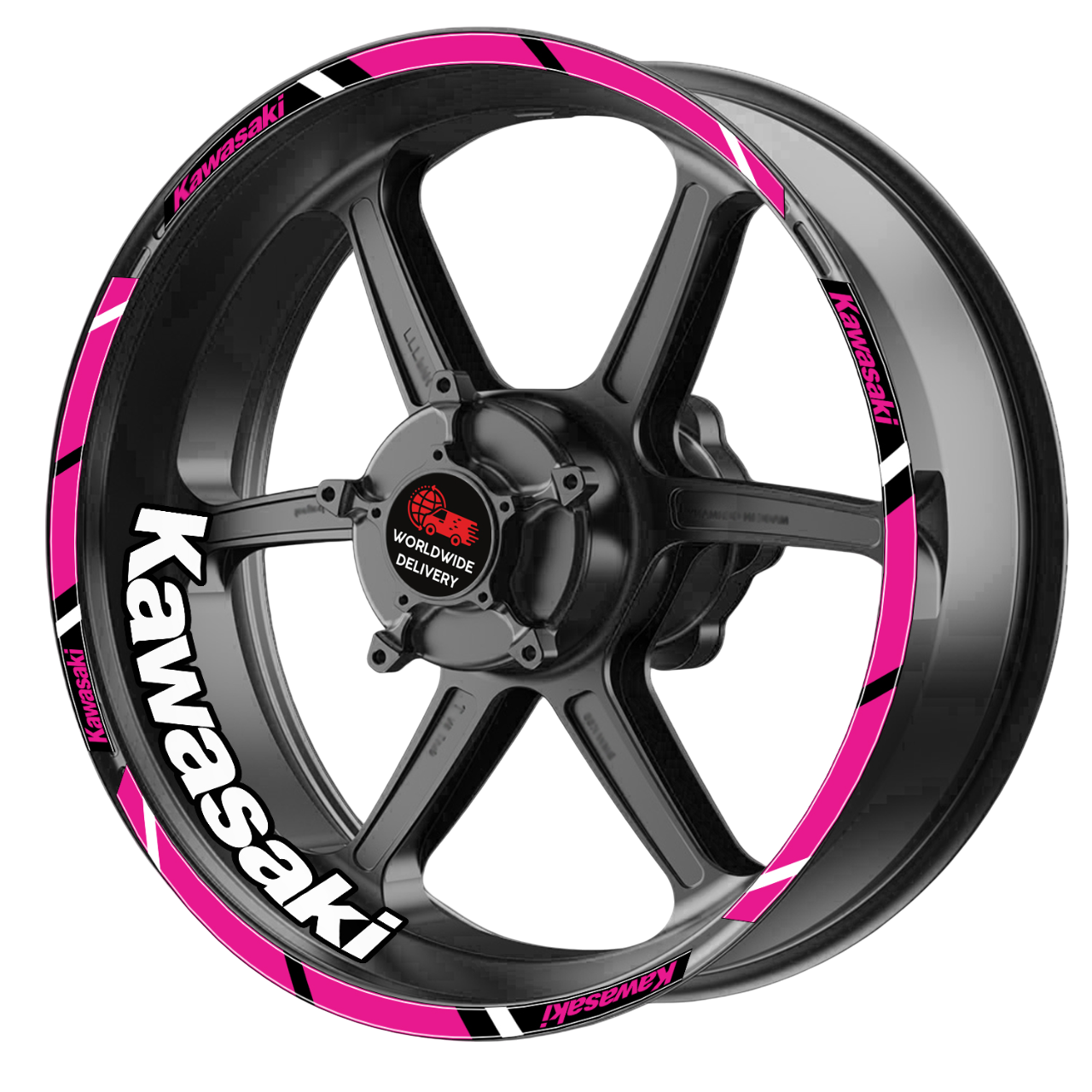 Motorcycle Rim Stickers – Kawasaki Ninja Wheel Decals for ZX-6R, ZX-10R, H2, H2R, 400