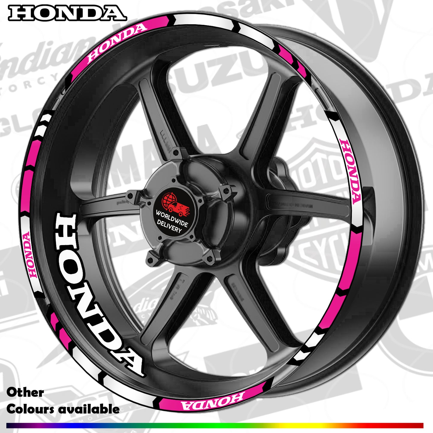 Motorcycle Rim Stickers – Honda CBR Fireblade Wheel Decals HRC Stripes