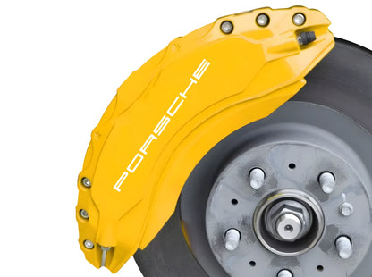 Porsche brake caliper stickers – heat-resistant vinyl decals white