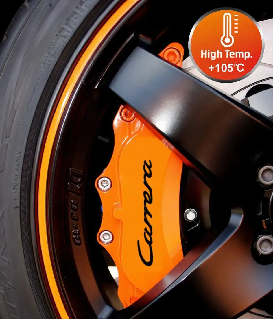 Porsche Carrera brake caliper stickers, red, 6 pcs., attached to the calipers