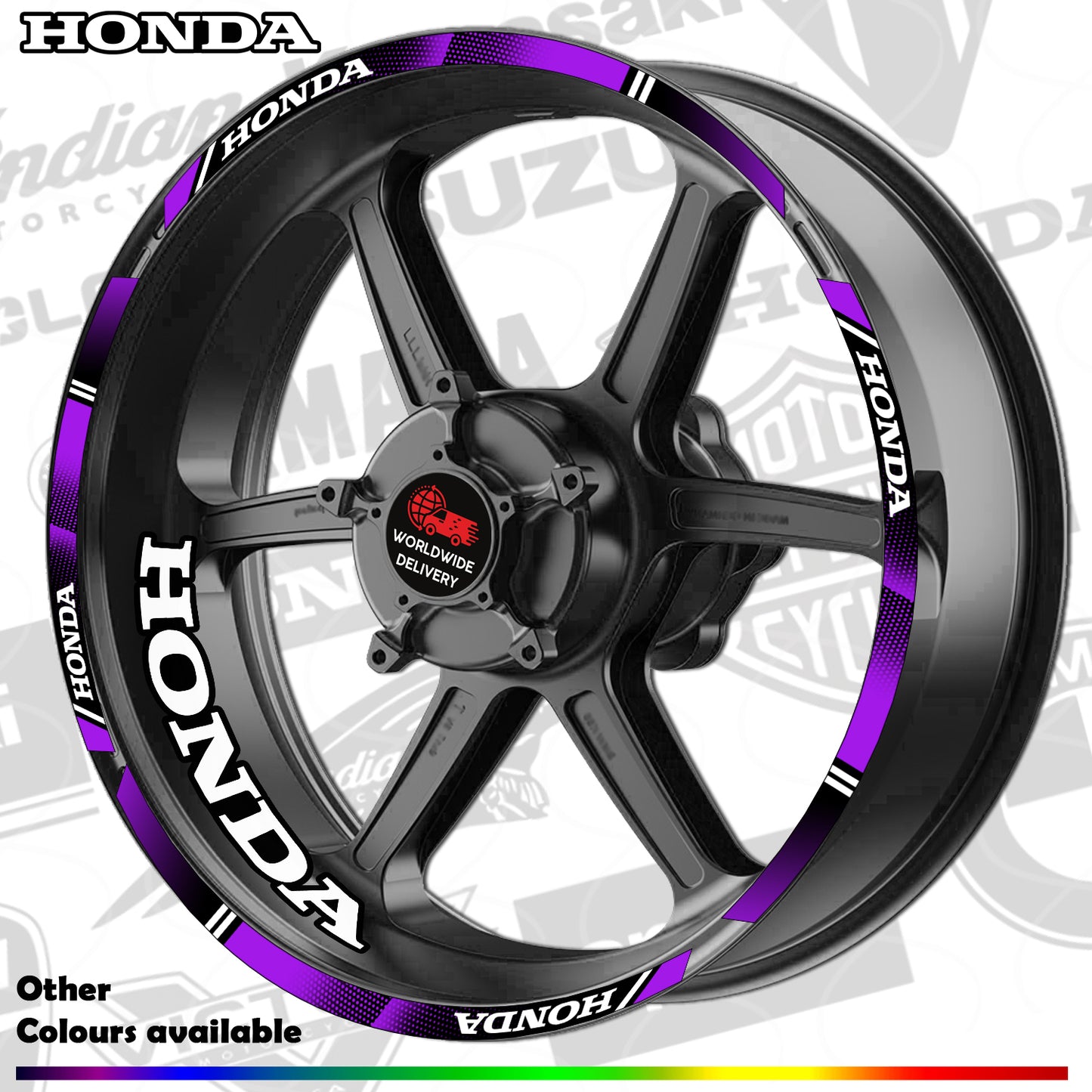 Honda CBR Wheel Decals | Motorcycle Rim Stickers HRC for Fireblade