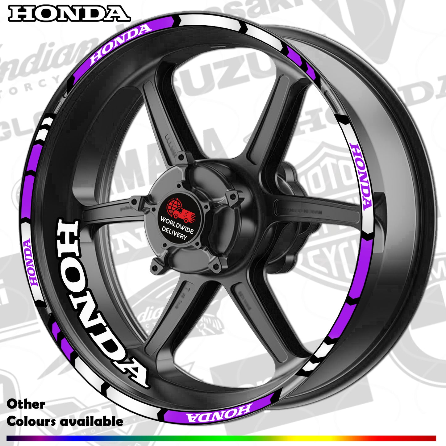 Motorcycle Rim Stickers – Honda CBR Fireblade Wheel Decals HRC Stripes