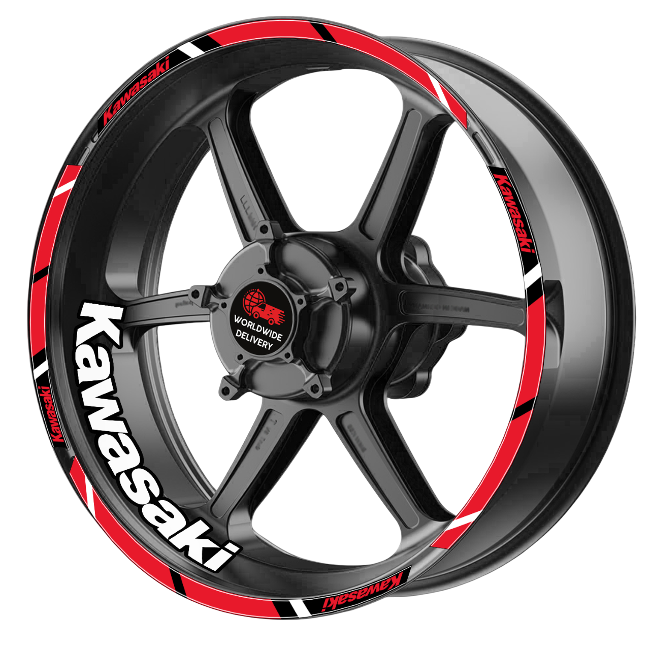 Motorcycle Rim Stickers – Kawasaki Ninja Wheel Decals for ZX-6R, ZX-10R, H2, H2R, 400