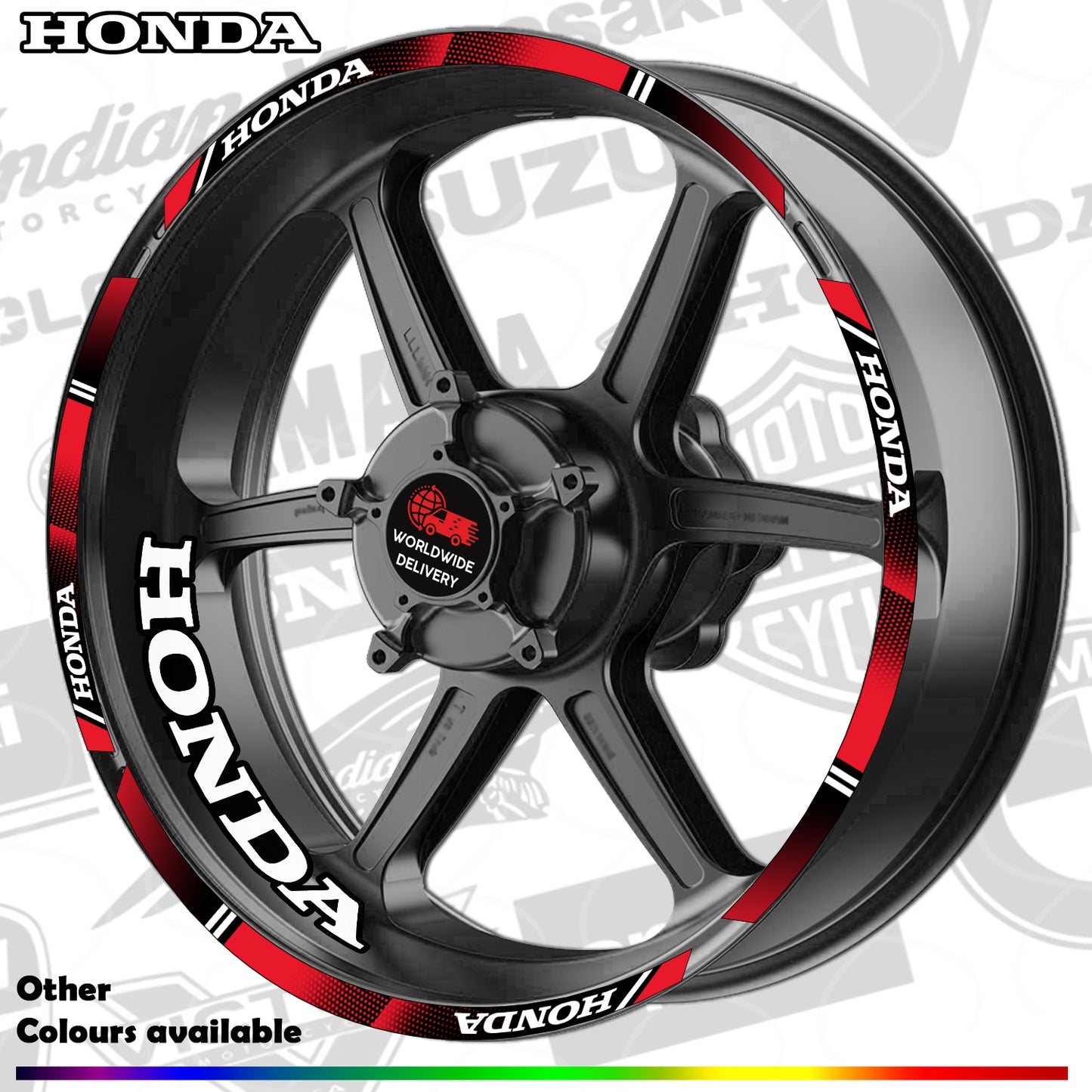 Honda CBR Wheel Decals | Motorcycle Rim Stickers HRC for Fireblade