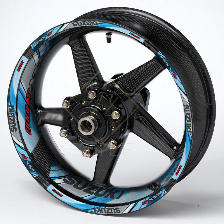 Suzuki GSX-S1000 wheel decals – 36-piece rim, inner wheel, and fairing stickers