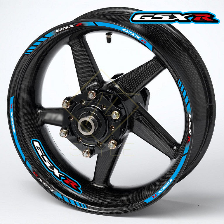 Suzuki GSX-R Blue wheel decals – 16pcs rim stickers set for 17" wheels