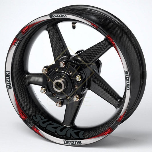 Suzuki GSX-R750 Gixxer red wheel decals – 20pcs rim stickers set
