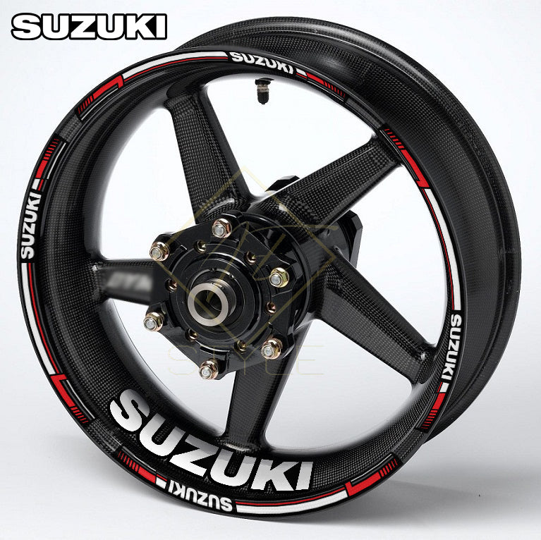Suzuki motorcycle wheel decals – 20-piece rim and inner stickers, customizable colors