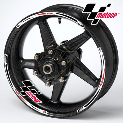 Universal R17 wheel decal kit – 16 stickers for 2 wheels, 10mm thick, glossy finish, mirrored graphics, fits BMW, Yamaha, Kawasaki 17" black wheels