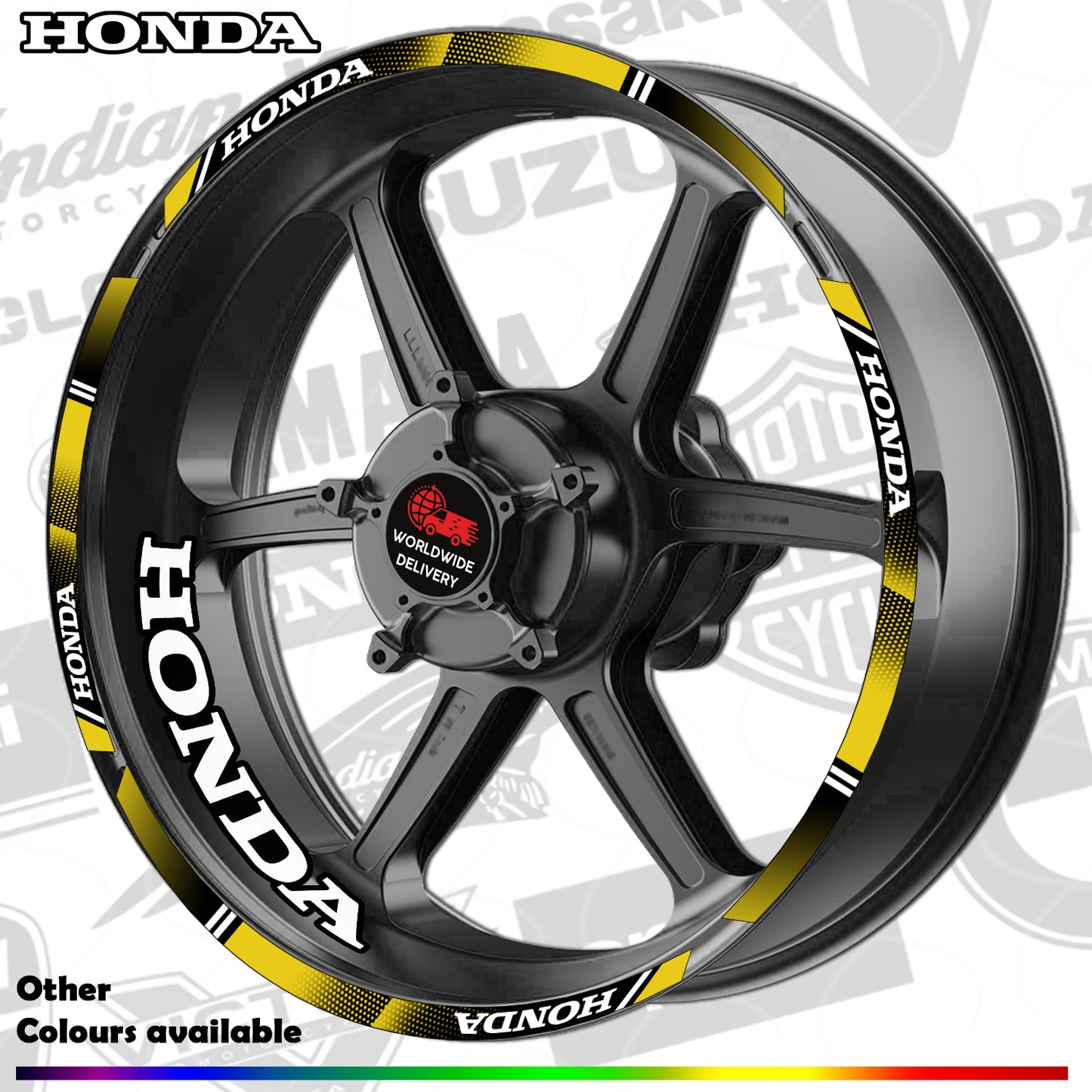 Honda CBR Wheel Decals | Motorcycle Rim Stickers HRC for Fireblade
